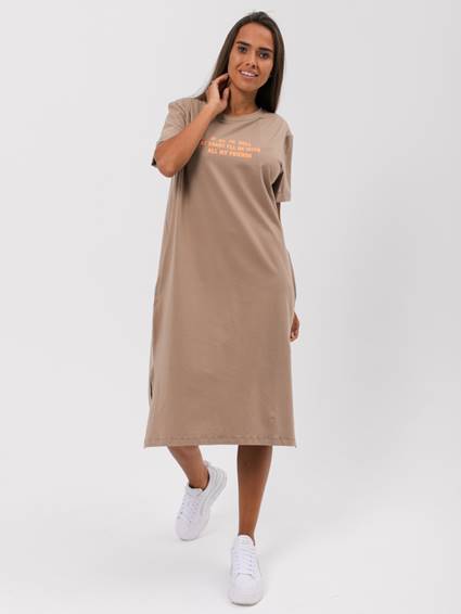 Платье женское uz200164 светло-коричневый