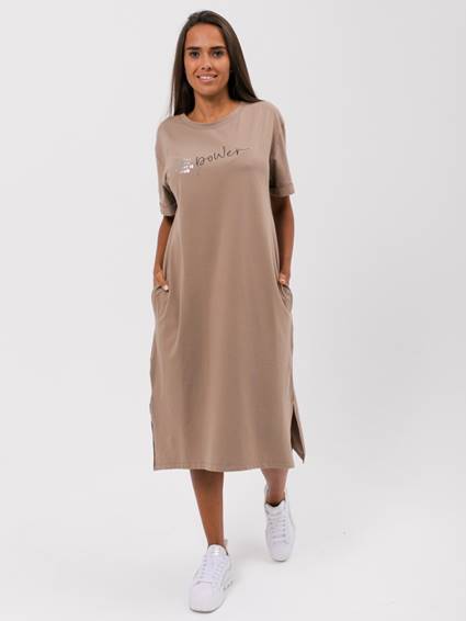 Платье женское uz200081 светло-коричневый