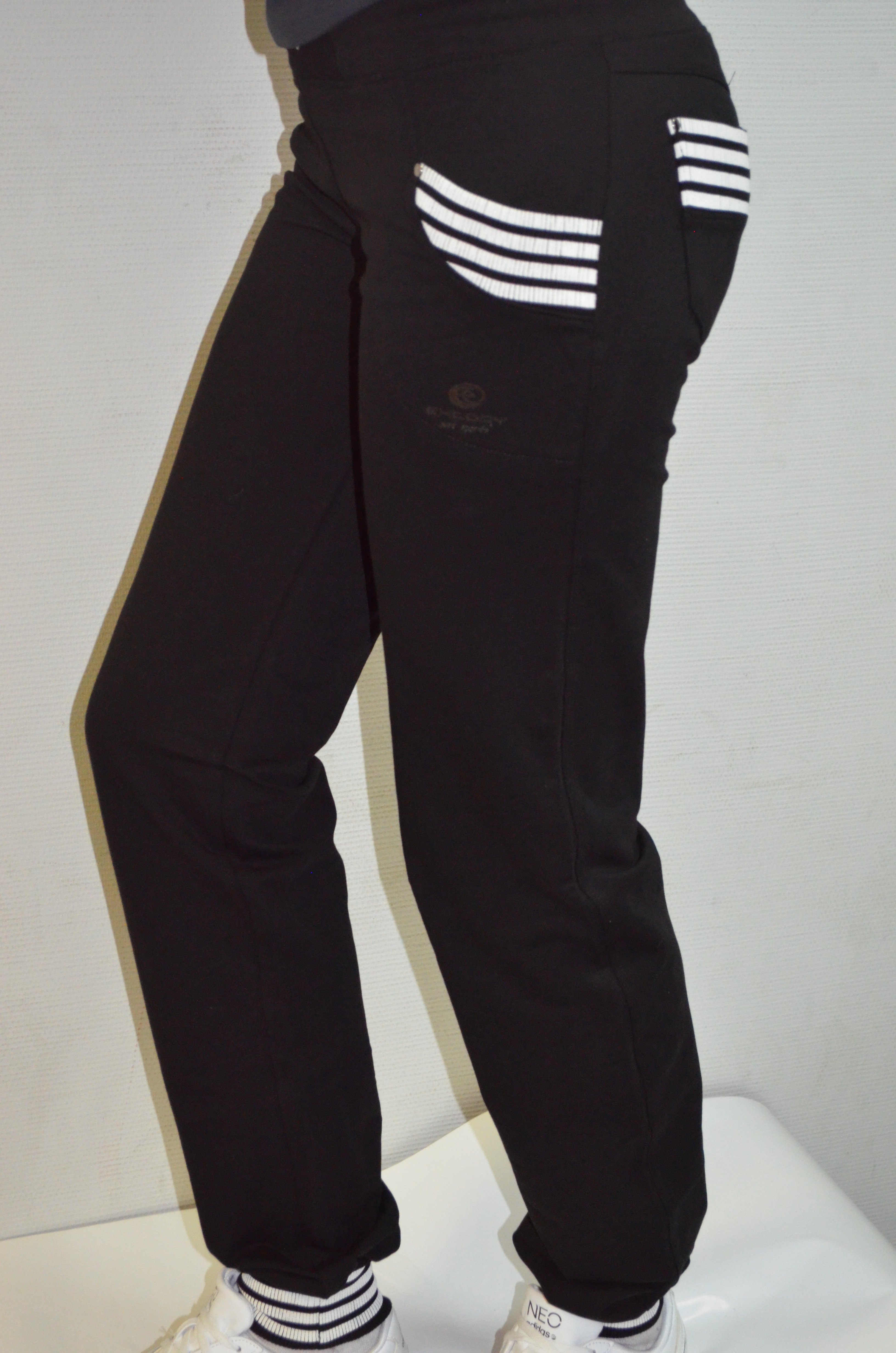 EXTORY BR 0701.0025 брюки женские на манжете черный с белым (XS-L)